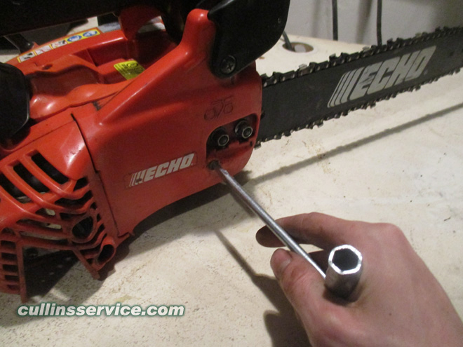 How to Sharpen a Chainsaw Release the Chain Tension Cullins Service