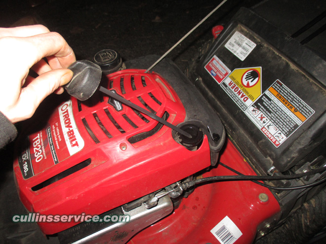 Winterize / Store Lawn Mower Replace Oil Cap Cullins Service